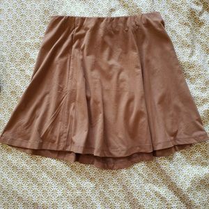 Brown Suede Mini Skirt